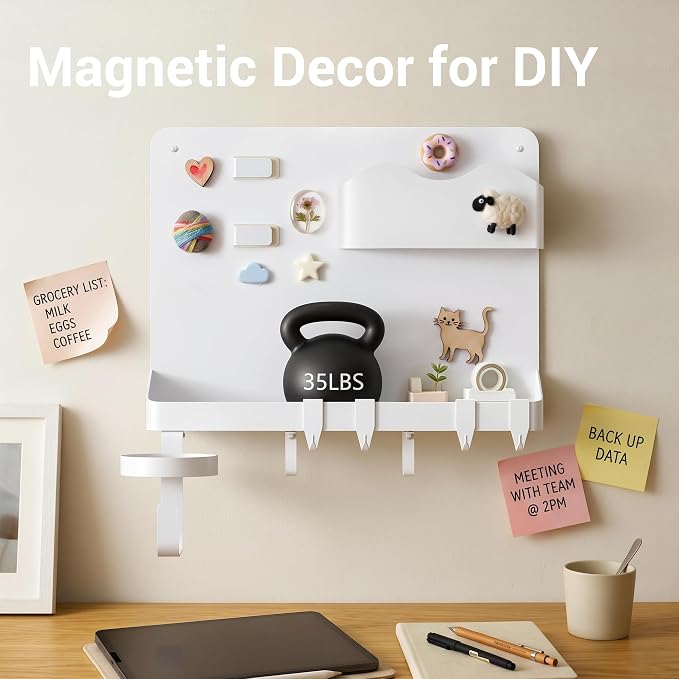 Bedside Shelf, Dorm Room Essentials Metal Floating Shelves | Wall Organizer - Image 4