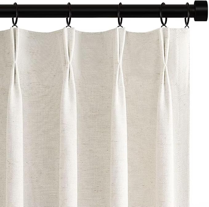 Topfinel 105 Inches Long Black Out Faux Double Layer Thick Linen Drapery Panels - Image 9