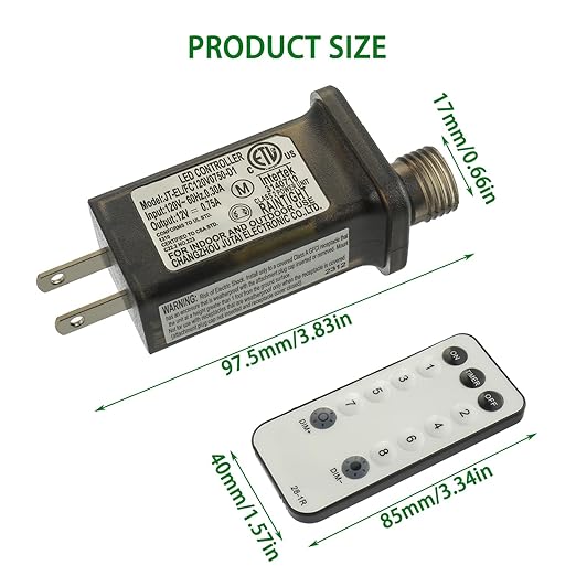 SIGANDG 12V 9W 8 Mode LED Controller with Memory Function and IR Remote Control Low Voltage Transformer for Holiday String Lights,not Fit for 8 Mode with Control Box and 1 Mode String Light(1 pcs)