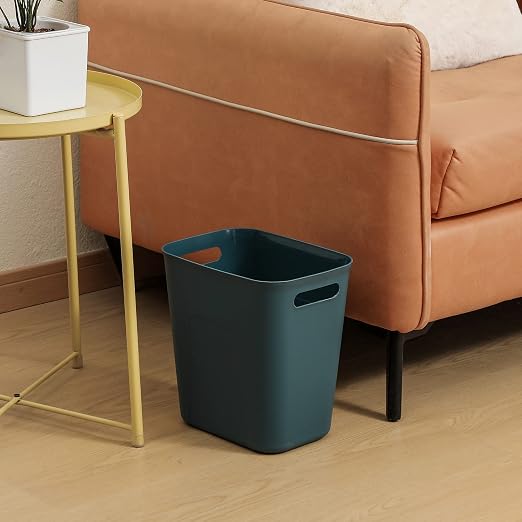 UUJOLY Plastic Small Bathroom Trash Can, 3.5 Gallon, Bluish Green, 2 Pack | - Image 2