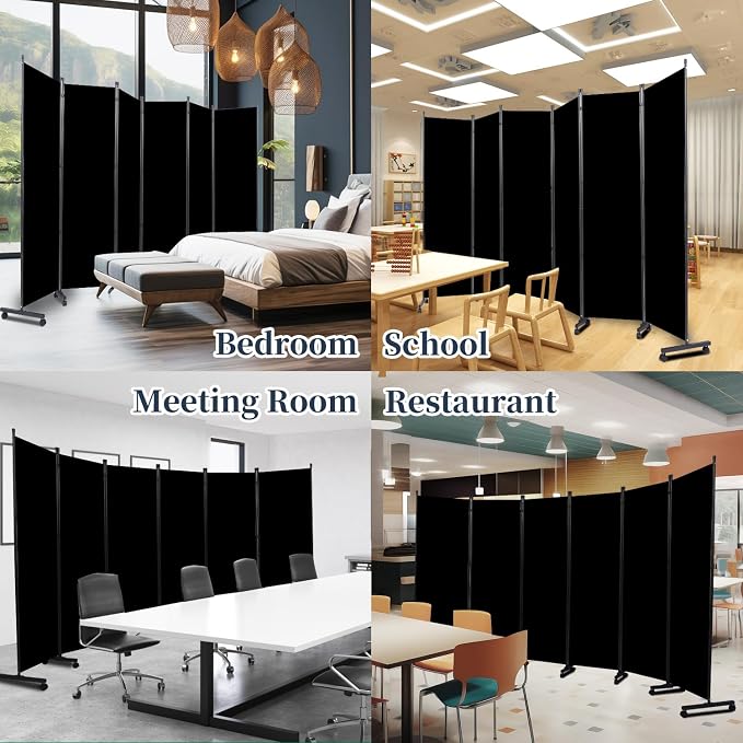 Room Divider 6 Panel-132''Wide Folding Privacy Screen, Large Partition Wall | - Image 7
