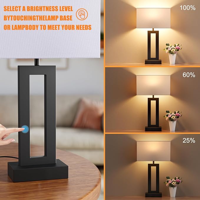 Nightstand Table Lamps for Bedrooms Set of 2 - Image 2