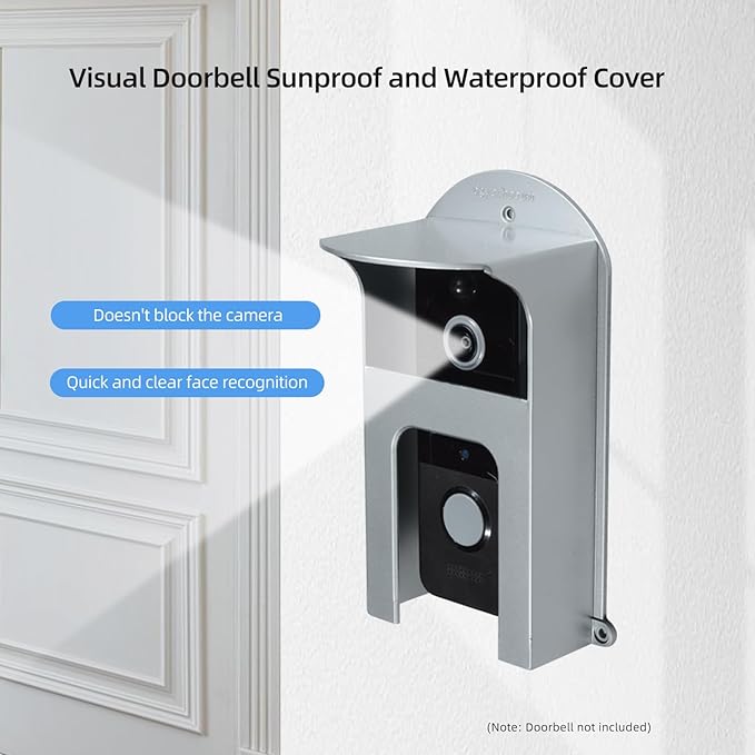 dgyezhao Doorbell Plastic Rain Cover, Large Accessories Cover Weatherproof Anti Glare Sun Shade Plate Compatible for Ring 1/2/3/4/2020/Pro/Pro 2/ Video most Video Doorbell