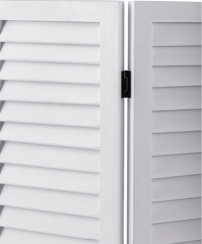 SOFE 2.6ft White Short Room Divider, 3-Panel Folding | Shutter Partition - Image 7