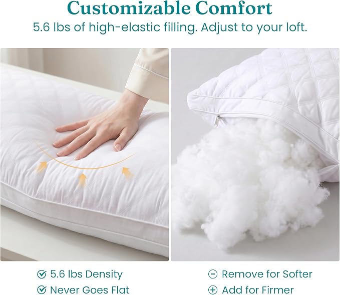 Oubonun Full Body Pillow for Sleeping-Adjustable Firm and Fluffy Body Pillows - Image 4