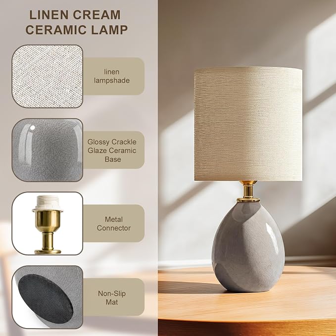 18.5" Table Lamp Set of 2 for Living Room Bedroom, Bedside Lamps for Night - Image 4