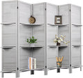 Room Divider with Shelves, 6 Panel Grey Privacy Screen | Partition Room by AMBITION+LAND