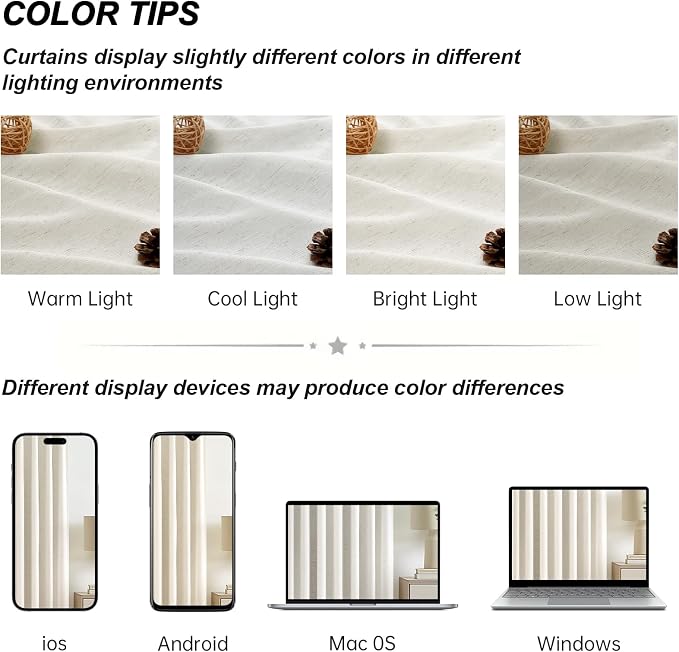 Topfinel Natural Pinch Pleat 100% Blackout Curtains, Linen Blended Thermal - Image 9