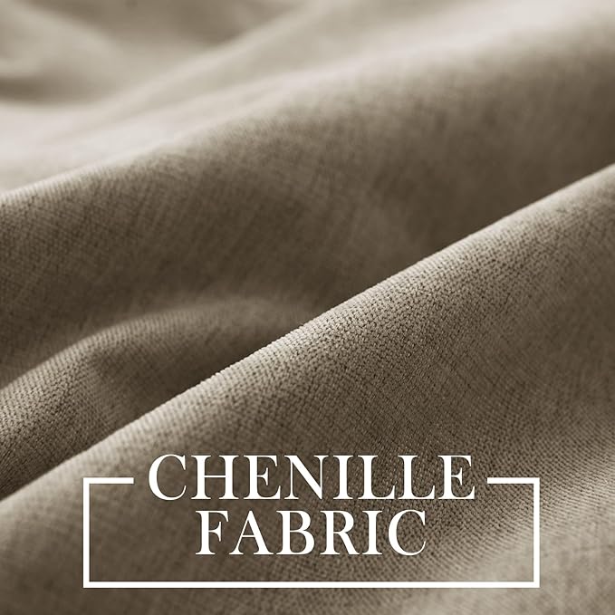 Macochico Extra Wide 100% Blackout Chenille Curtains 100" Wx102 L Thermal Curtains for Sliding Door Room Divider Living Room Bedroom Hotel Palm Blackout Curtains Grommet with Tieback 1 Panel