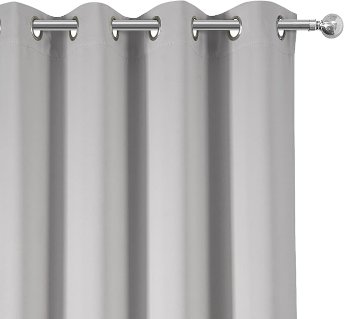 100% Blackout Curtains 52 x 72 Inch/Light Grey Curtains 2 Panels - Image 8