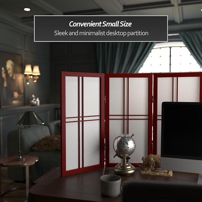 2 ft. Short Desktop Double Cross Shoji Screen - Image 2