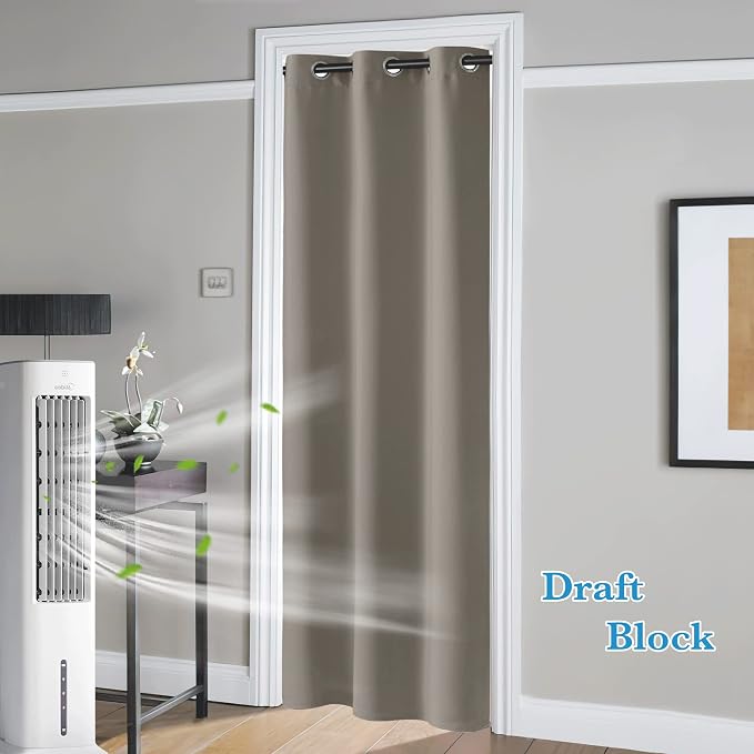 RYB HOME Temporary Doorway Curtains Blackout Privacy Room Divider Curtains | - Image 2