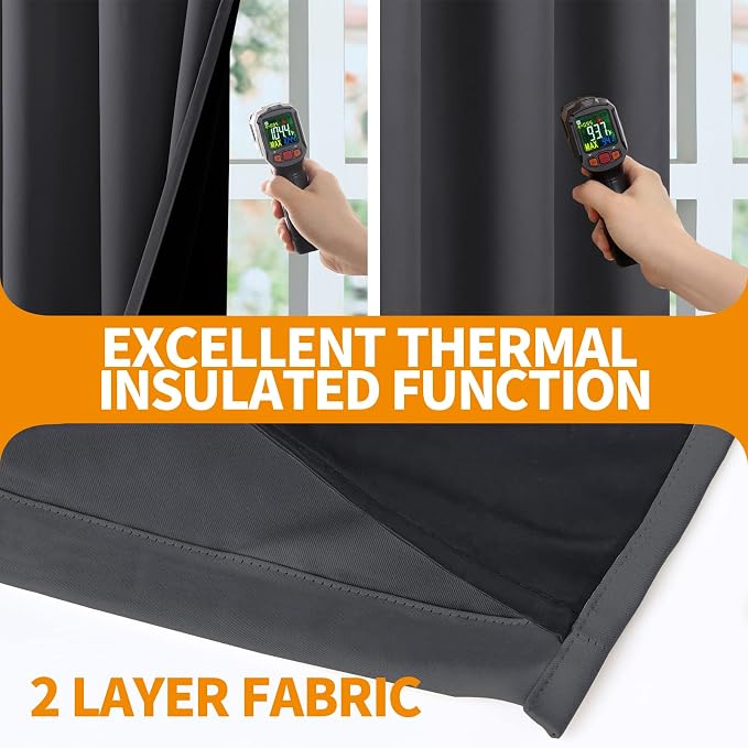 YoungsTex Short 100% Blackout Curtains 40 Inch Length - Image 4