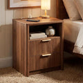 LYNCOHOME 19.7" Fluted Nightstand by LYNCOHOME