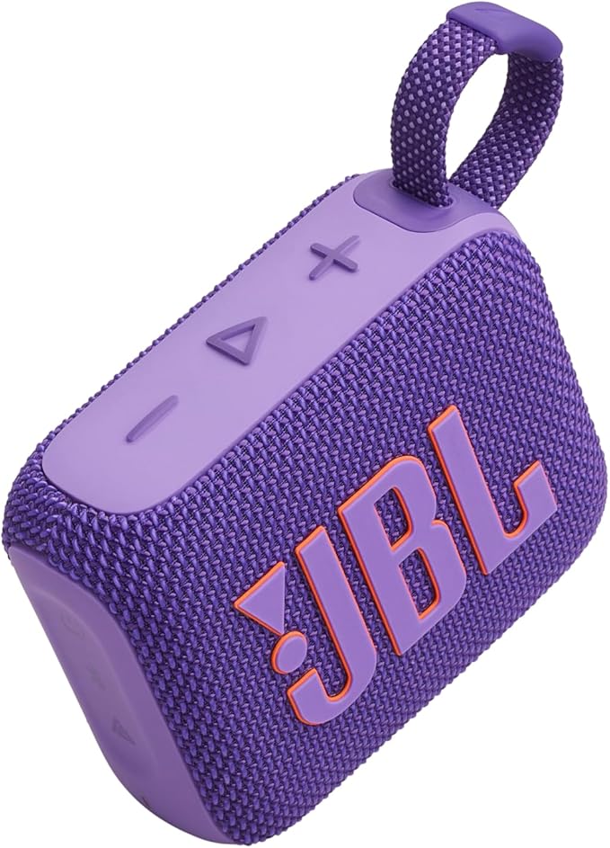 JBL Go 4 - Ultra-Portable, Waterproof and Dustproof Bluetooth Speaker, Big JBL Pro Sound with Punchy bass, 7-Hour Built-in Battery, Made in Part with Recycled Materials (Purple)