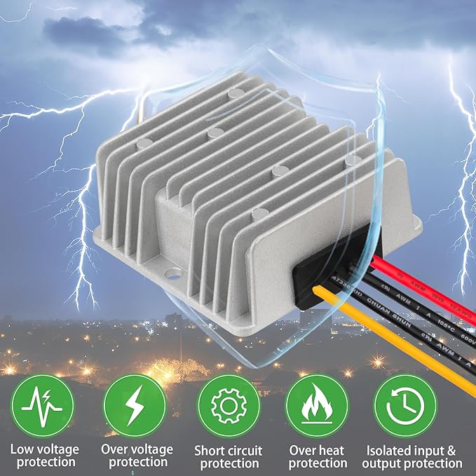 ELFCULB 8V-40V to 12V Voltage Regulator 10A 120W DC Step Down UP Converter for Golf Cart Club Car