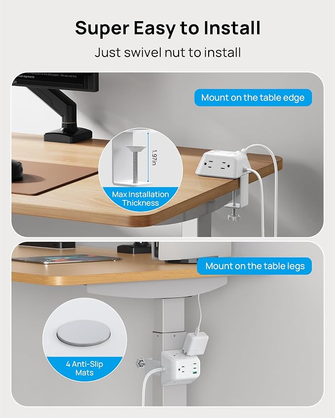 TROND Desk Clamp Power Strip, Desk Outlets - Image 4