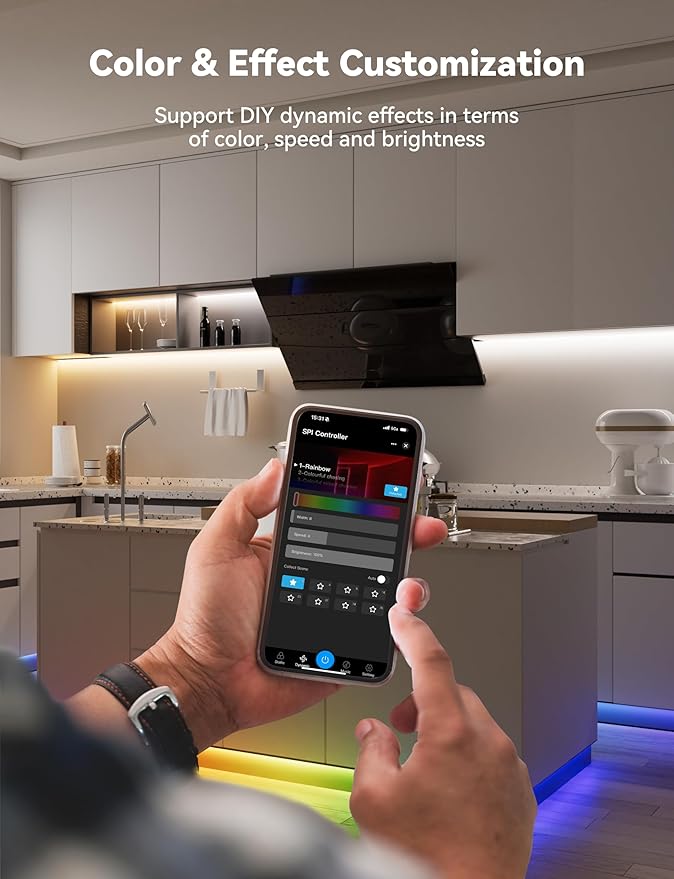 PAUTIX WiFi SPI+DMX SPIW5 Tuya SPI LED Controller Compatible with Alexa/Google Home,for Single Color/CCT/RGB/RGBW/RGBCCT SPI LED Strip Lights,Work with WS2811 SK6813 IC Addressable LED Strip