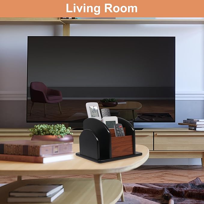 Coideal Remote Control Holder Caddy, 360° Rotating Coffee Table Organizer - Image 3