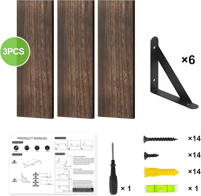 Fixwal Wall Floating Shelves for Home Decor | Wood Shelves, Natural Grain - Image 5