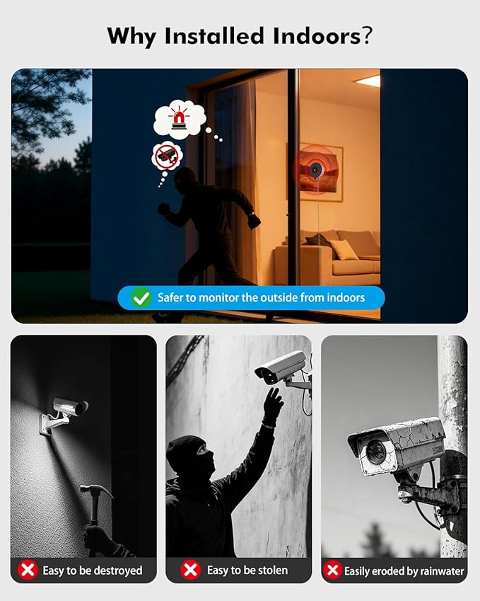 YesPano 3MP 2K Window Camera, 5G & 2.4GHz WiFi Indoor Camera for Home Security with Starlight Color Night Vision, 24/7 Recording, Motion Detection, Easy & Quick Install, 2 Pack Surveillance Camera
