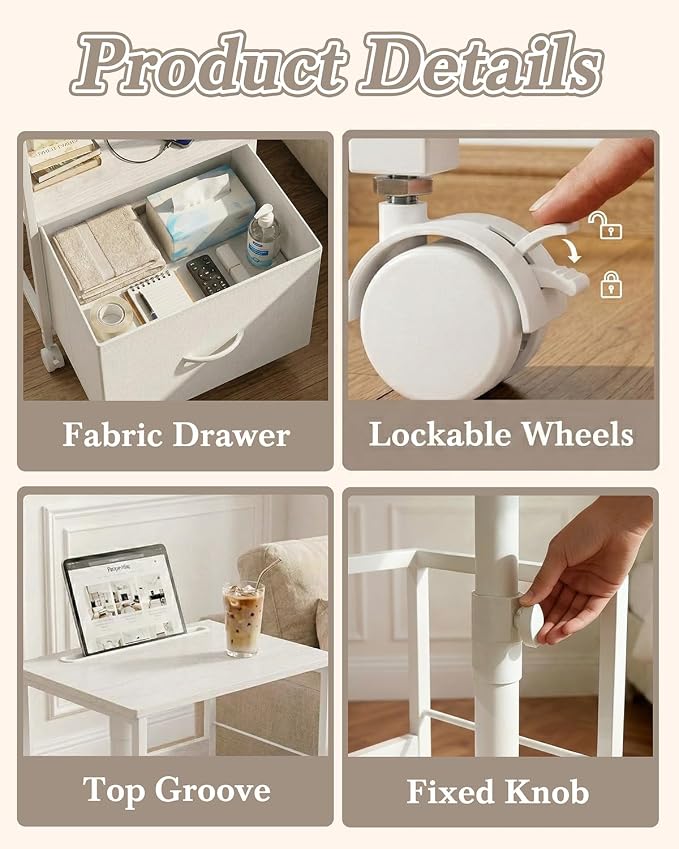 Faesun Swivel Lift Top Nightstand - Image 5