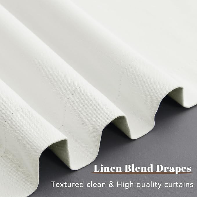 Ivory Linen 100% Blackout Curtains - Image 4