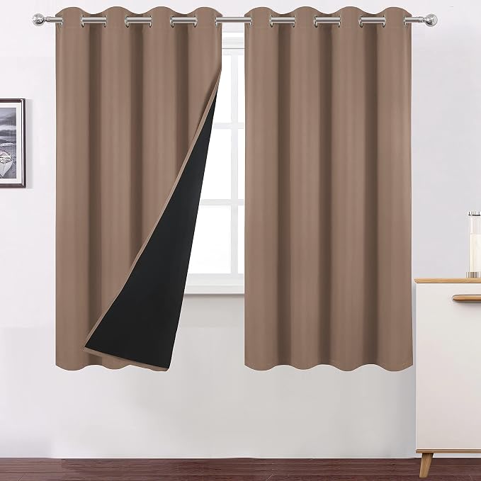 100% Blackout Cappuccino Curtains by Lemomo