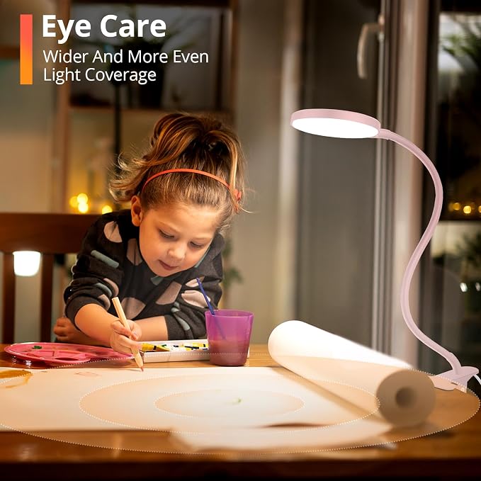 iFalarila Reading Light with Remote, LED Desk Lamp Clip on RA>95 Dimmable - Image 3