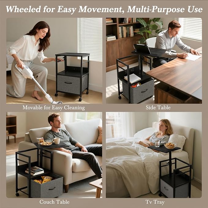 Faesun Swivel Lift Top Nightstand - Image 6