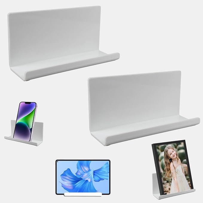 2pcs Acrylic Phone Holder Small Adhesive Shelfs, Minimalist Stick On Shelves by Pansyling