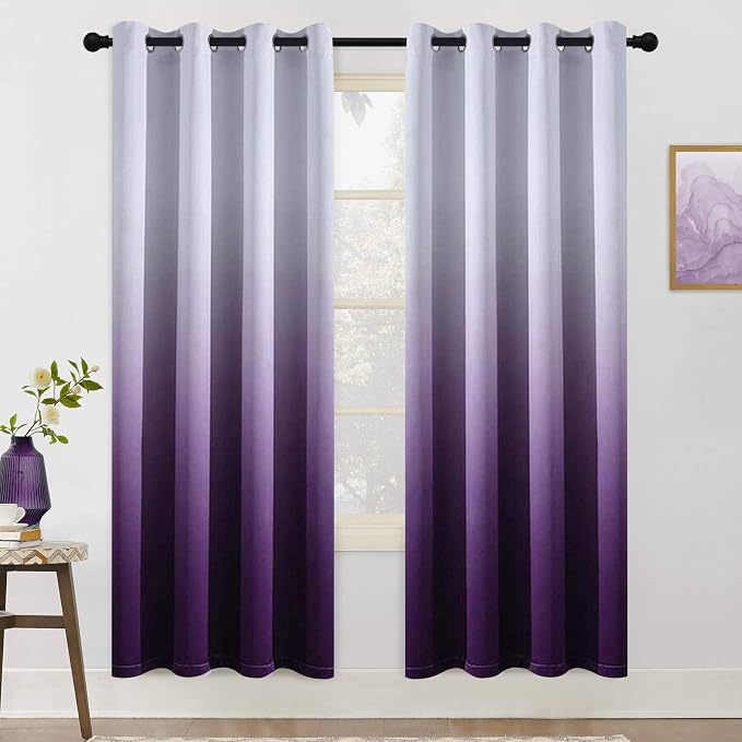 COSVIYA Grommet Ombre Room Darkening Curtains 72 inch Length 2 Panels, Gradient by COSVIYA