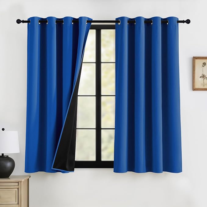RYB HOME 100% Blackout Curtains 63 inches Length, Thermal Insulated | Total by RYBHOME