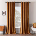 MIULEE Velvet Curtains Gold Brown 52 x 90 Inch Length Set of 2 | Grommet Drapes by MIULEE