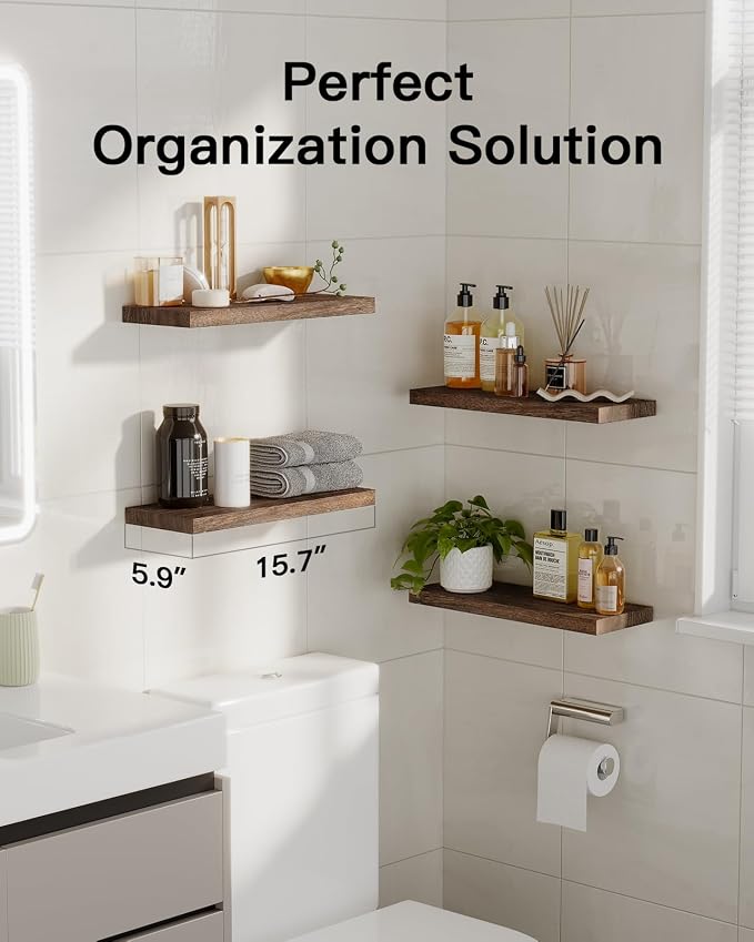Amada Paulownia Wood Floating Shelves - Image 2