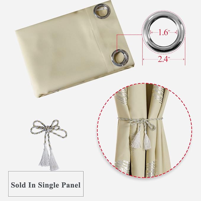 Drape for Living Room 100W x 84L Inch Length Elegant Silver Palm Tree Designed - Image 7