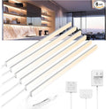 V4light 12'' Aluminum Under Cabinet LED Lights, 6-Pack Ultra-Slim Bars, Plug-in & Wired Touch Dimmer, Adjustable 2700K-6500K Color Temp, Seamless Linkable, Easy Install for Kitchen/Closet/Shelf