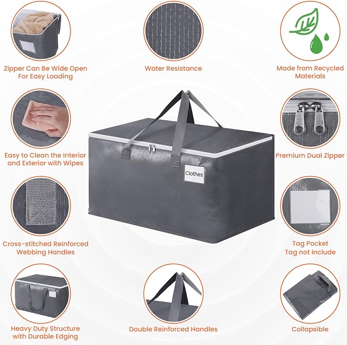BlissTotes Large Moving Bags, Storage Bags, 76L-2 Pack | Moving Bags - Image 3