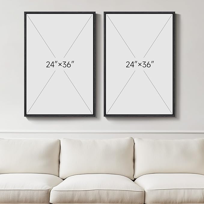 Large Framed Neutral Black Beige Abstract Wall Art - Image 3