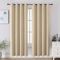 CUCRAF Light Beige Blackout Curtains 72 inch Length 2 Panels Set, Room by CUCRAF