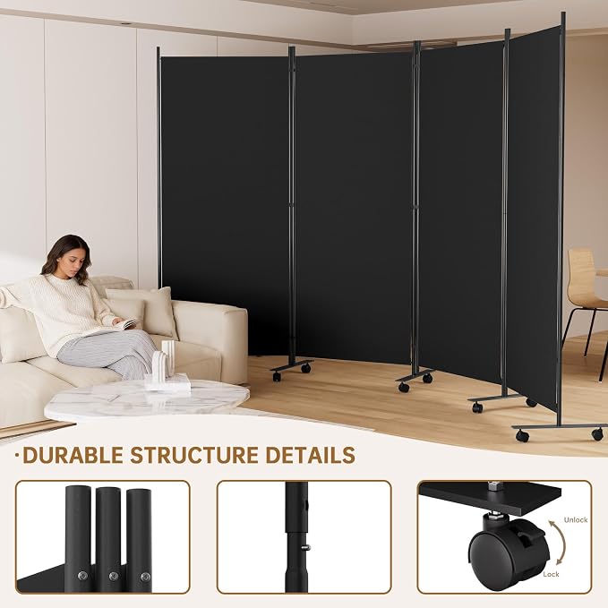 Room Divider 136'' Wide Folding Room Divider Panel - Image 5