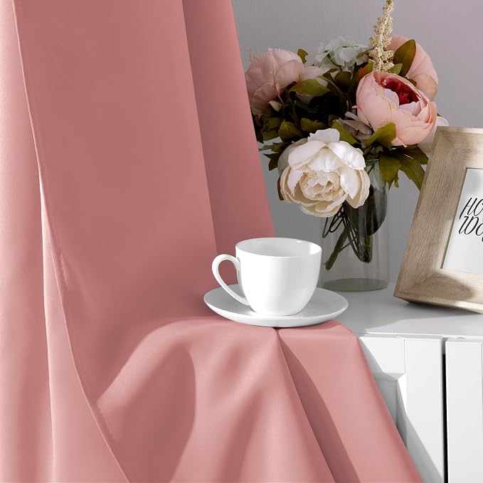 HOMEIDEAS Coral Blackout Curtains - Image 5