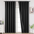 Joydeco 84 Inch Black Curtains 2 Panels Set, Room Darkening Drapes by JOYDECO