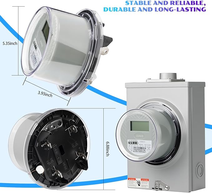 Digital Electric Meter,120V 2 Wire KWH Meter,Watt Meter, Used for RV and Home Meter