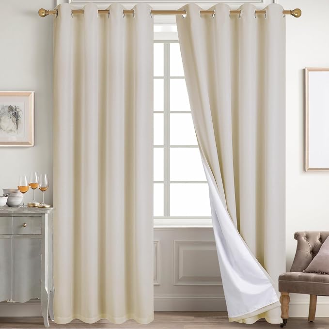 Diraysid 100% Blackout Curtains Light Beige Linen Curtains by Diraysid%2C+refresh+your+life