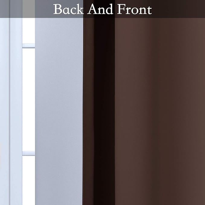 SimpleHome Ombre Brown to Grey White Curtains - Image 6