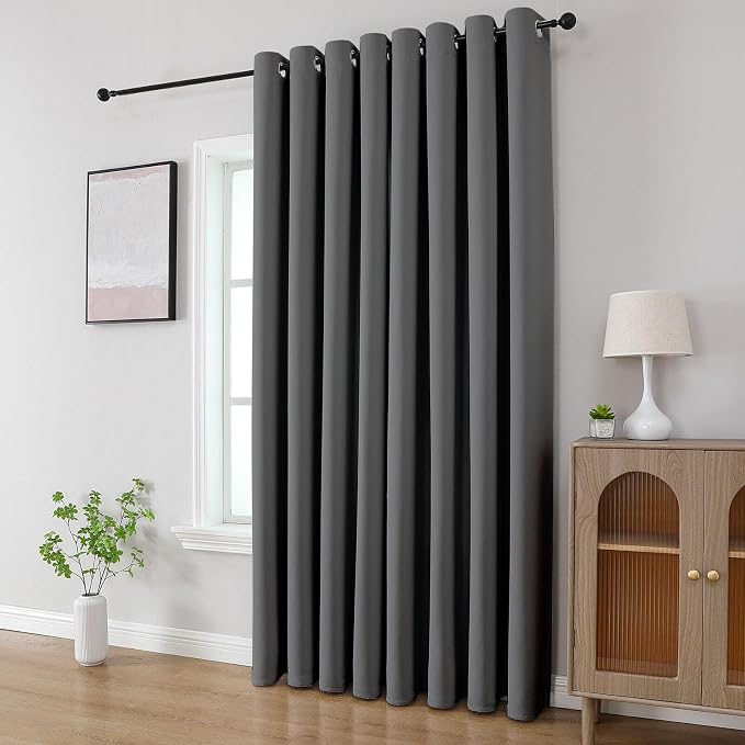 CUCRAF Light Grey Blackout Curtains 96 inch Length 2 Panels Set, Room Darkening - Image 8