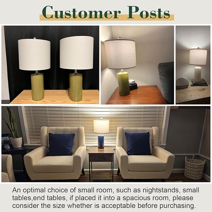 G-SAFAVA 20.25" Small Table Lamps Set of 2 Modern Ceramic Lamps - Image 6
