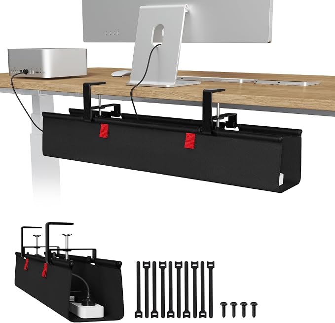 Univivi No Drill Under Desk Cable Management Tray, 28 inch Cable Management | by Univivi