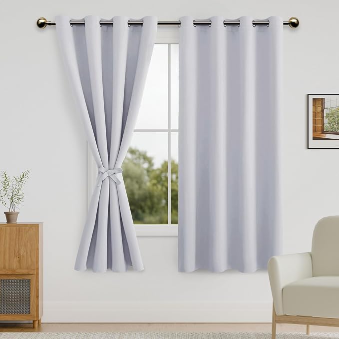 DWCN Greyish White Curtains for Bedroom by DWCN